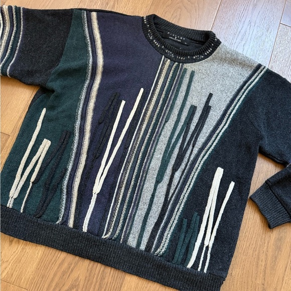 Protege Men's 3D Knit Coogi Style Crewneck Sweater - Vintage - Size L - Picture 3 of 8